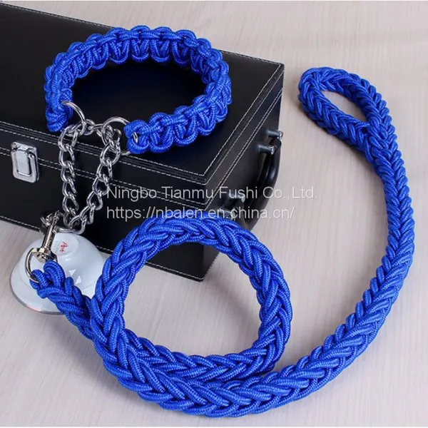 Best Selling Pet Product Belt for Dog Lead Wire Rope 130 cm Pet Ropes Weave Luxury Collar Rolled Rope for Dog Dog Leash Set photo-3