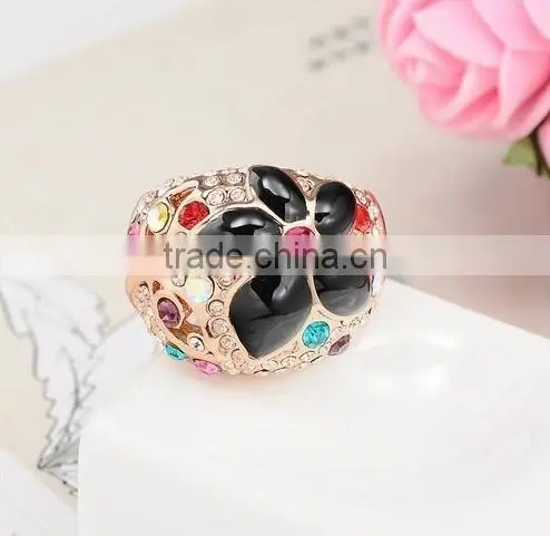Shinning Brass Micro Pave Gold Flower Engagement Rings Jewelry Anillo Para Mujer Esposa Muchachas Chicas photo-3