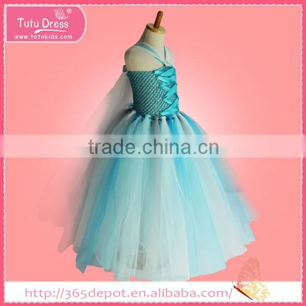 Fairy Style Snow Pattern Girls' Dress Large Light Blue and White Trail photo-4