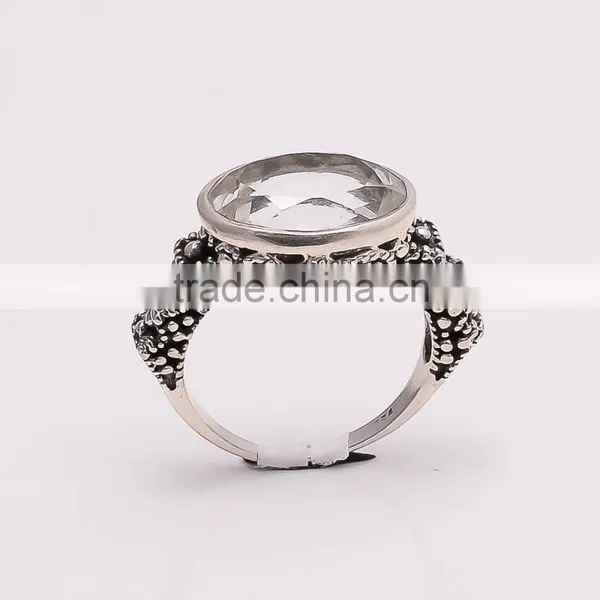 WHITE TOPPAZ RING ,925 Sterling Silver Jewelry Wholesale,WHOLESALE SILVER JEWELRY,SILVER EXPORTER,SILVER JEWELRY FROM INDIA photo-3