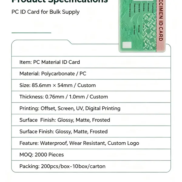 PC Material ID Card / Polycarbonate Plastic ID Card photo-2