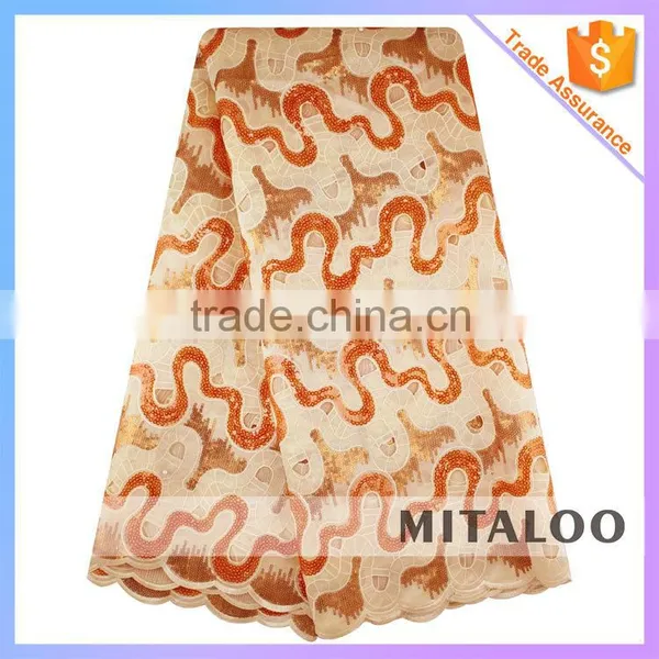 Mitaloo Wholesale Fashion Fabric Organza Lace Sequins and Handcut Fabric MOG0202 photo-3