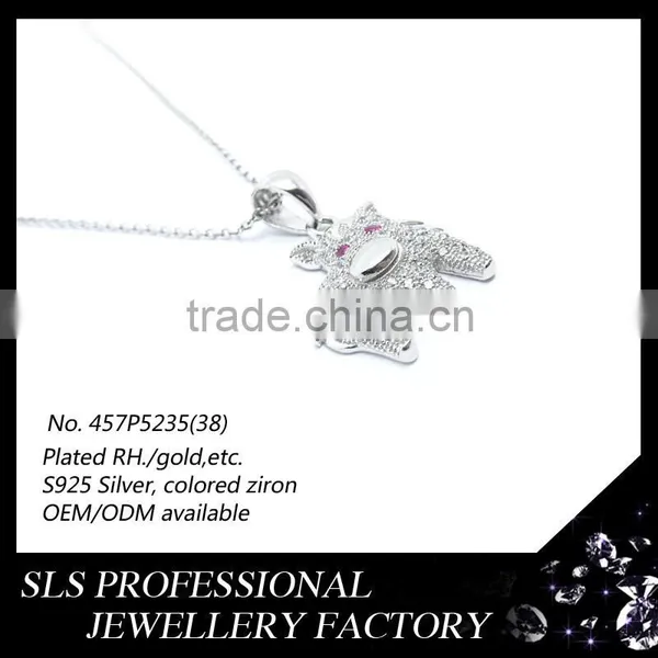 Wholesale Designs Donkey Pendant 925 Silver , Rhodium Plated Necklace Pendant for Kids Wear photo-3