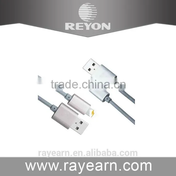 REYON Cheap Nylon Fabric Braided Slim Usb Cable for Iphone ,usb Data Cable, Usb Cabel for Charger photo-2