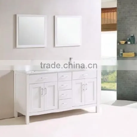 American Bath Furniture Combo Bathroom Sink Furniture Freestanding Ceramic Basin Furniture Modern Solid Wood Bathroom Furniture