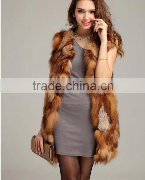 2016 High -end Genuine Red Fox Fur Vest photo-2