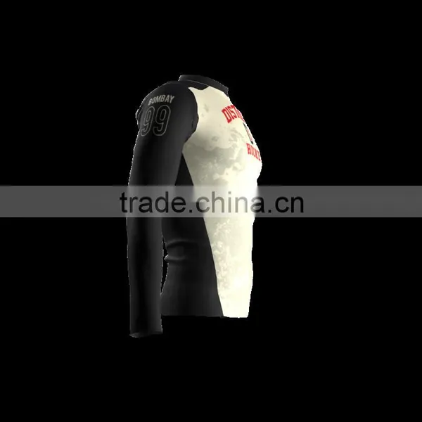 Polyester Spandex Long Sleeves District 5 Compression Shirt / Rash Guard With Club Logo, Player Name and Number at Sleeves photo-3