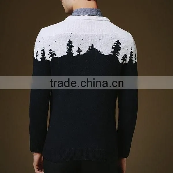 Men's Round Collar Pure Colour Sweater for European Style Sweaters photo-6