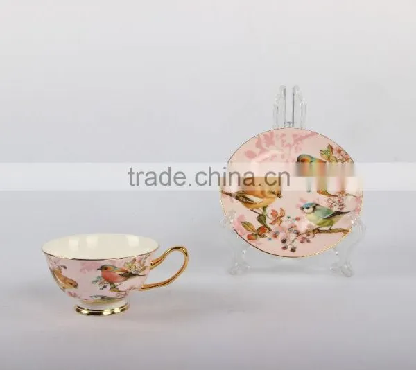 200ML Personalized Fine Bone China Porcelain Tea Coffee Cup and Saucer Sets photo-3