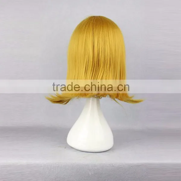 OHCOS Vocaloid Kagamine Rin 14inches Short Blonde Golden Synthetic Hair Cosplay Wig Free Shipping photo-3