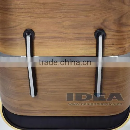Replica Charles Lounge Chair and Ottoman Walnut Shell Black Leather photo-5