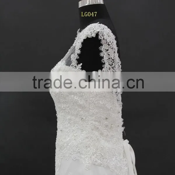 2016 Best Sellinig Dress! Elegant Slim A-line Venice Lace With Delicate Beading Wedding Dress photo-3