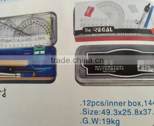 12pc Math Sets or Instrusment Set School Stationery Supplies SetsRG-A101
