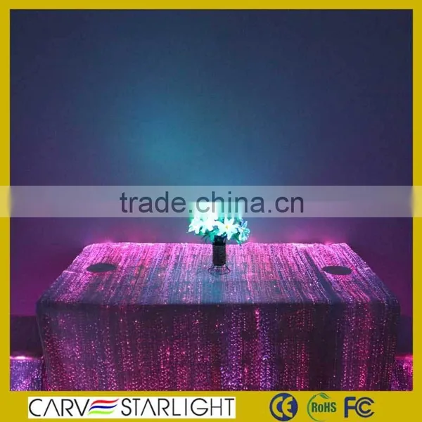 2015 Optic Fiber Luminous Led Lighted Table Cloth for Wedding photo-6