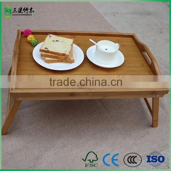 Bamboo Bed Tray Laptop Desk With Folding Legs