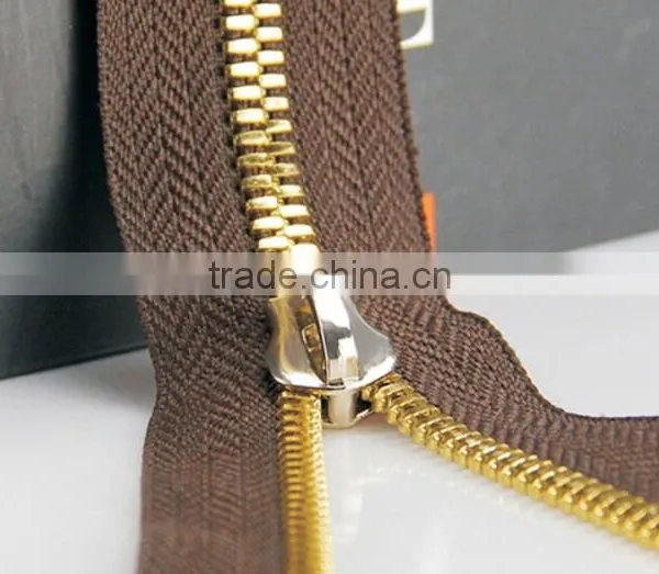 61cms/24" Open-Ended Golden Brass Zip
