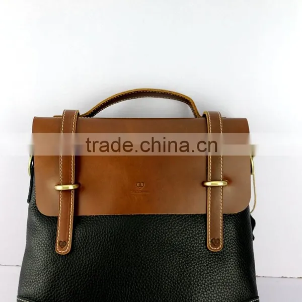 China Supplier Low Price Fashion Men Black Genuine Leather Briefcase photo-5
