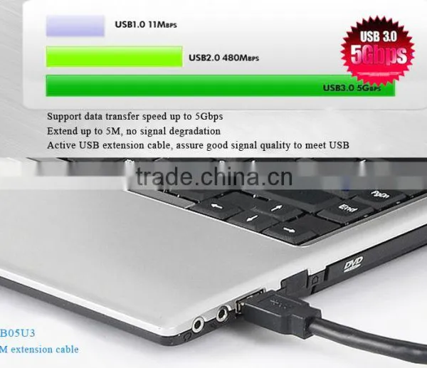 2014,High Speed of Data Transfer,USB3.0 Male to Female Adapter Extension Cable Black ,With Red Power photo-4