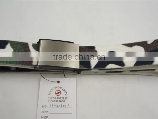 Cover Plate Buckle Webbing Belt for Teenage