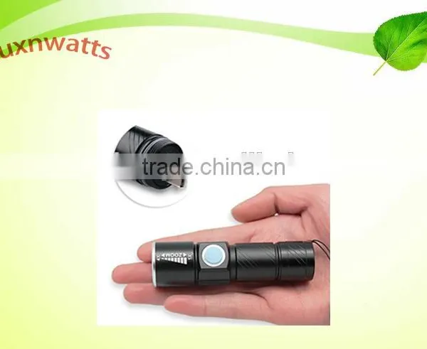 Hot Sales EDC Mini USB Rechargeable LED Flashlight Torch With Built-in Battery photo-3