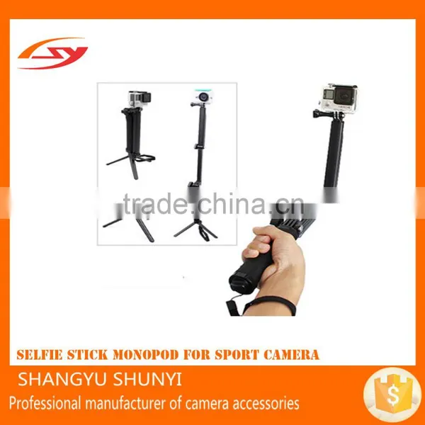 Three 3 Way Selfie Handheld Stick Monopod Folding Holder for go Pro Camera Monopod Selfie Stick