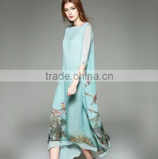 High Quality Women Silk Dress For Printing Fine photo-2