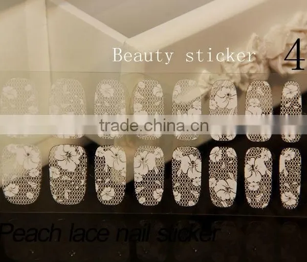 Beauty Art Ultrathin Transparent White Lace Tools Nails Stickers photo-5