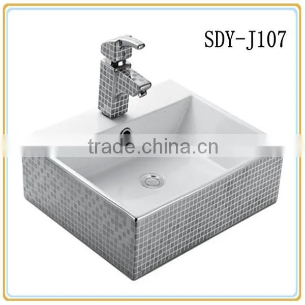 Bathroom Art Basin Gold Color Ceramic Hand Wash Sink Silver Washing Basin photo-3