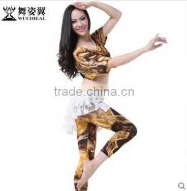 Wuchieal 2015 Printing Training Belly Dance Costume Set Quality Choice photo-2