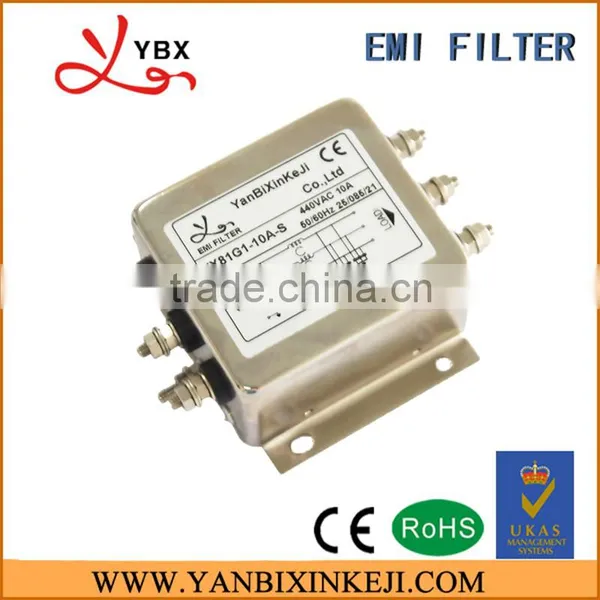 High Quality Three Phase EMI Power Line Filter,10A 380V