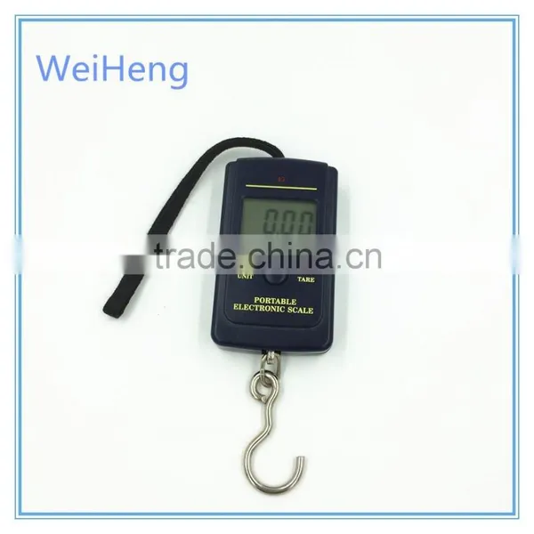 WeiHeng 45kg/110lb Hot Sale Mini Fishing Hanging Digital Luggage Scale With Hook photo-2