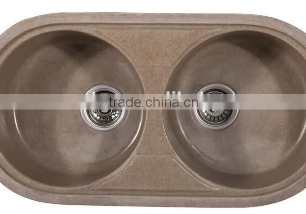 Linkok Furniture High Gloss Finish Acrylic Solid Surface Kitchen Sinks,artificial Stone Double Kitchen Sink ,resin Stone Sink photo-2