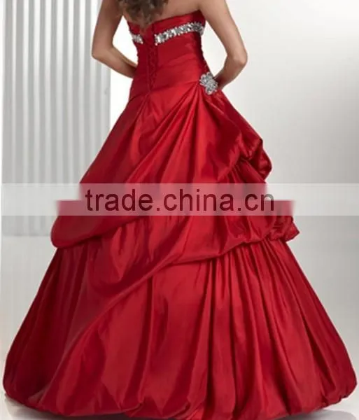 2015 Factory Custom Made Latest Design Party Gowns Ball Gown Vestidos de Fiesta Red Prom Dresses photo-2