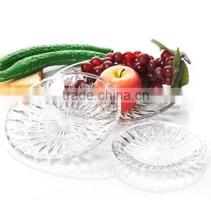 Manufacture Clear Glass Dinner Fruit Plate Embossed photo-3