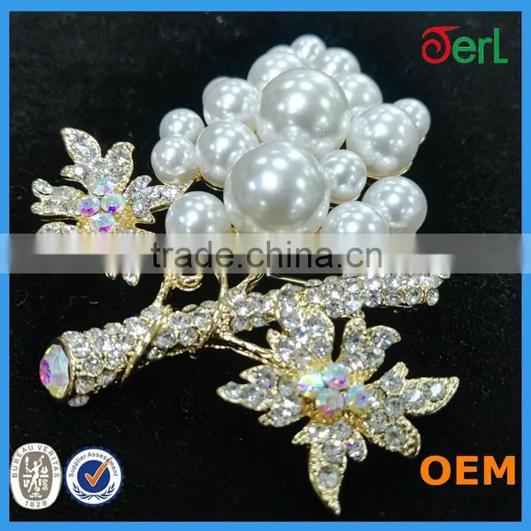 Nice Fashion Animal Crystal Grape Shape Rhinestone Brooch photo-4
