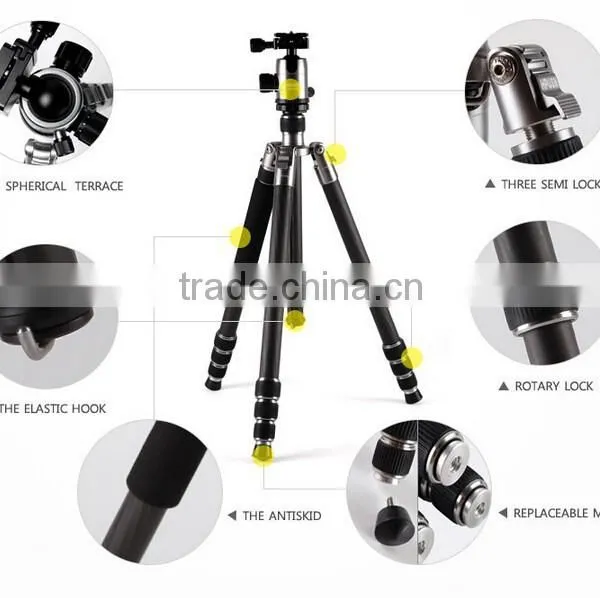 Factory Supply HPUSN Professional Photography Carbon Fiber Portable Camera Tripod Used as Monopod photo-2
