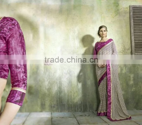 Bordered Embroidery Worked Elegance Designer Sarees photo-6