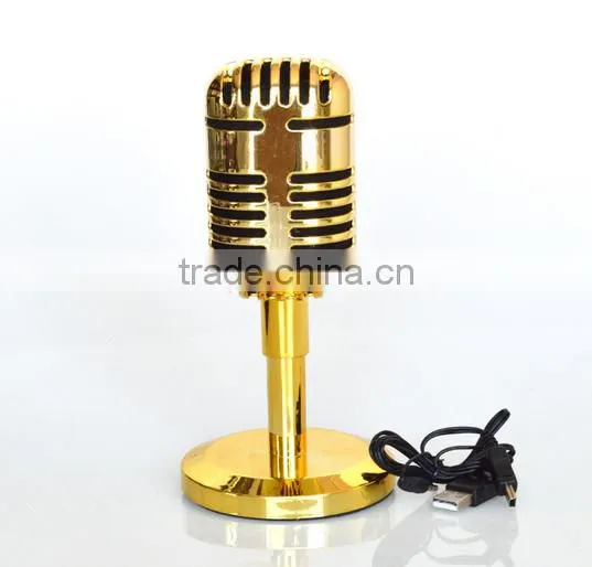 Home KTV Bluetooth 10 Meters Transfer Metal Material Acoustic Retro Microphone Bluetooth Speaker photo-2