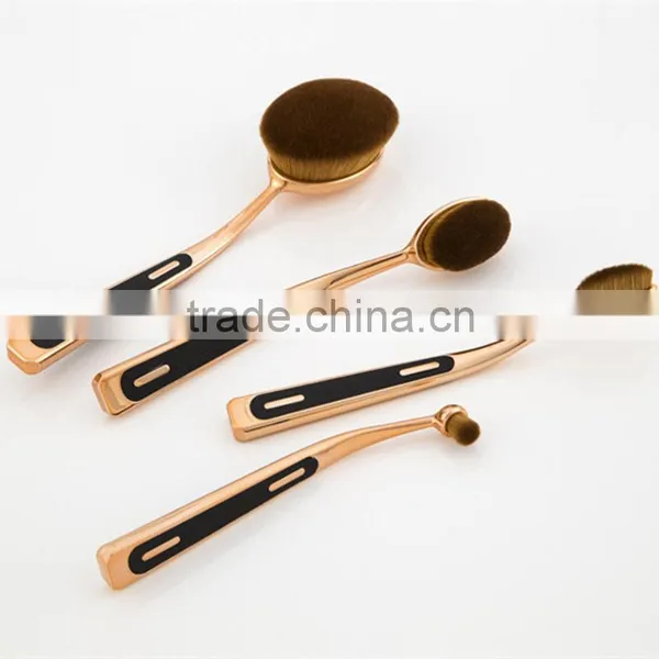 New Arrival 4pcs Oval Makeup Brush Set Christmas Gift for Girls photo-2