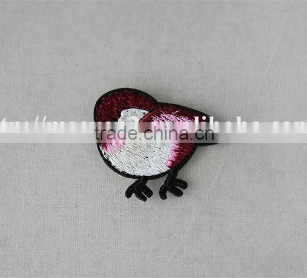 High Quality Red Color Polyester Fabric Neck Collar Patch Embroidery for Sale photo-2
