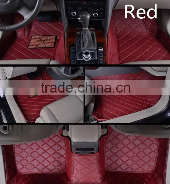 Colorful Leather Rhombic 5D Pattern Interlocking Custom Anti Slip Car Mats photo-2