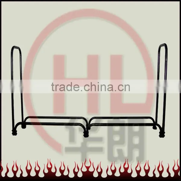All Black Steel Tubular Fire Log Holder