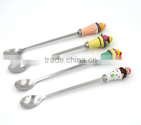Free Sample! Designed Handle Long Elegant Spoon Stainless Steel Material photo-2