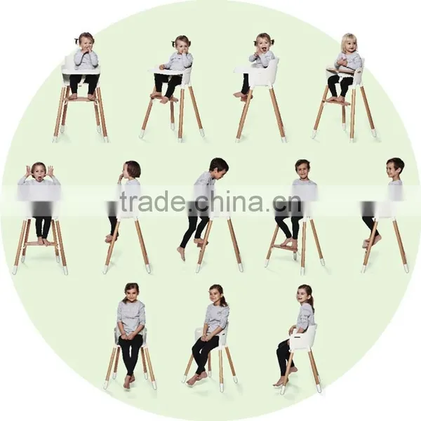 European Style Beechwood High Chair Baby Feeding photo-6