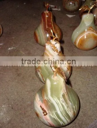 Pakistan Best Price KITCHEN AND DINING DECORATION ONYX PEAR WITH BRASS LEAF HANDICRAFTS photo-6