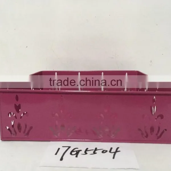 Wholesale Chinese Star Pattern Hollow Out Galvanized Indoor Rectangular Flowerpot Planter Box photo-3