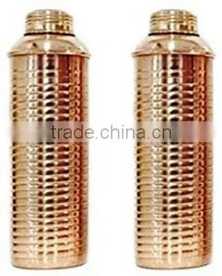 Handmade Pure Copper YOGA Thermos Design Water Bottle 600 and 900 ml - For Health Yoga Ayurveda photo-4