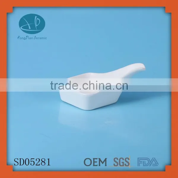 white ceramic spoon,deep spoon dish,serving spoon,ceramic spoon rest