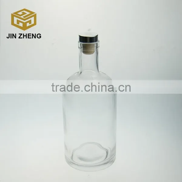 Refillable 750ml Vodka Liquor Display Glass Bottle With Synthetic T-Top Stopper photo-3