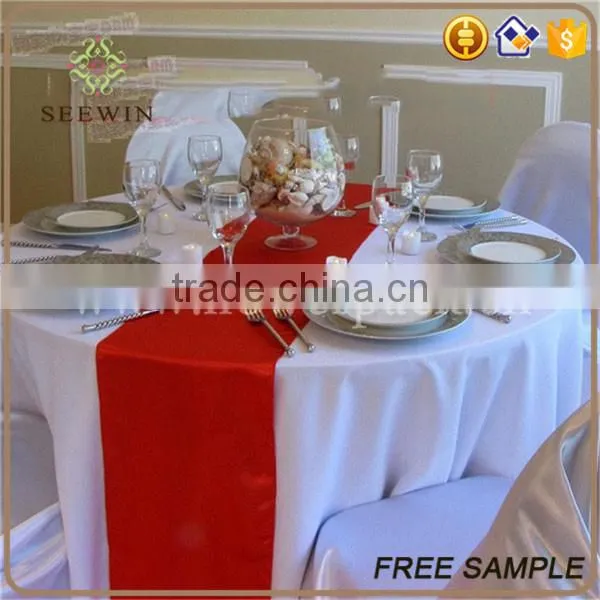 Red Satin Table Runners for Decoration photo-2